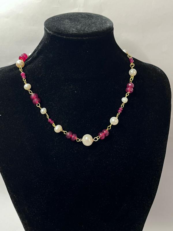 collar de perla y jade  - collar de perla de rio y jade teido tambien disponibles en otros colores perfecto para cualquier ocasin