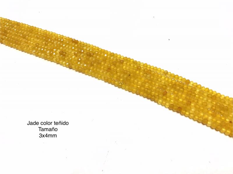JADE COLOR TEIDO 3x4mm - Jade Facetado teido el color 4x3mm hilos de 36cm de largo