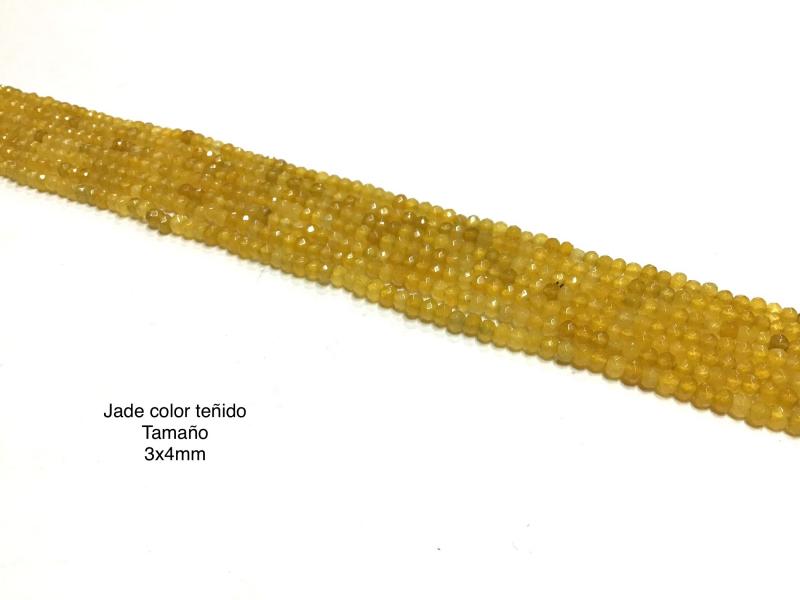 JADE TEIDO FACETADO 3x4mm - Jade Facetado teido el color 4x3mm hilos de 36cm de largo