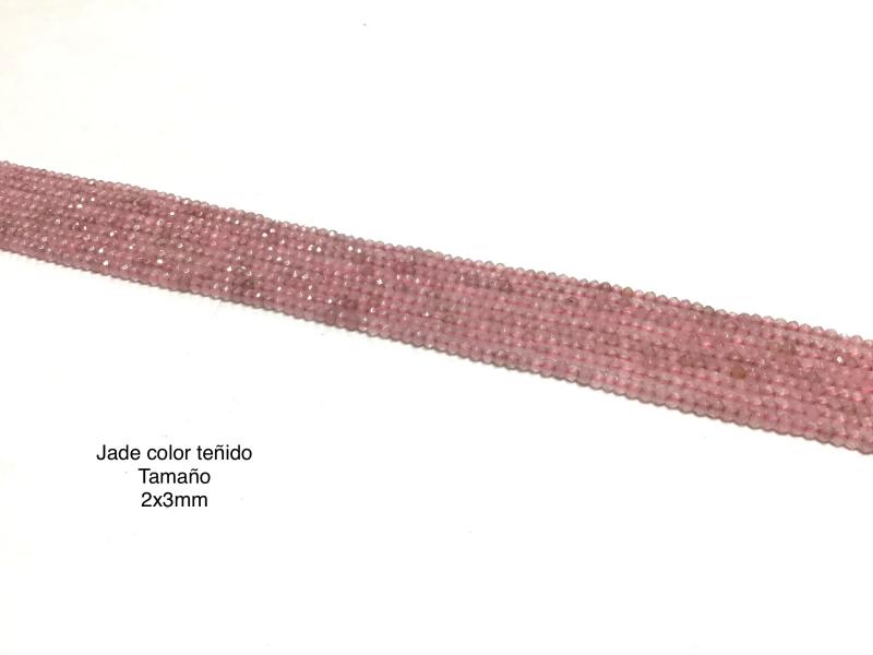 JADE TEIDO FACETADO - Jade Facetado color teido de 2x3mm en hilos de 36cm de largo