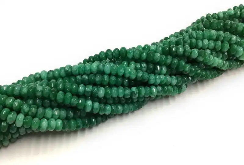 Jade Verde Rondelle Facetado Teido 5x3mm - Joyera y Bisutera 